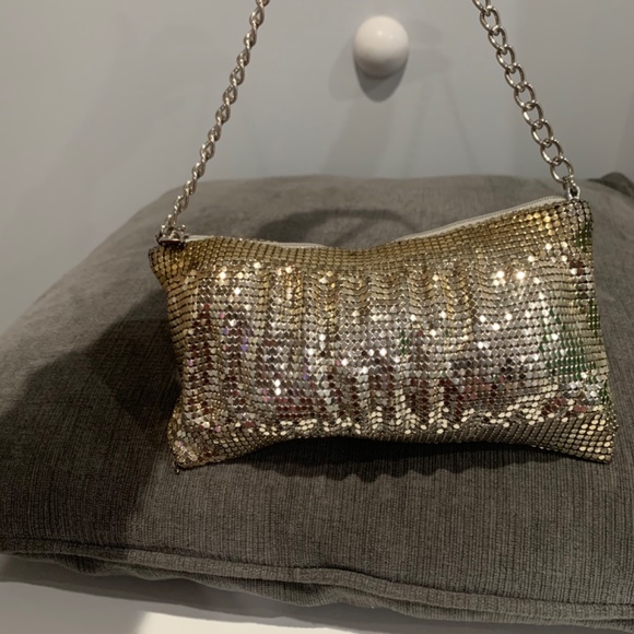 Malini M. New York Gold/Silver Metallic Mesh Handbag - Picture 1 of 7